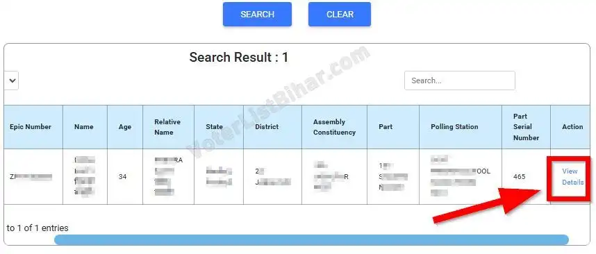 Method of Bihar Voter Card Search by EPIC 2025